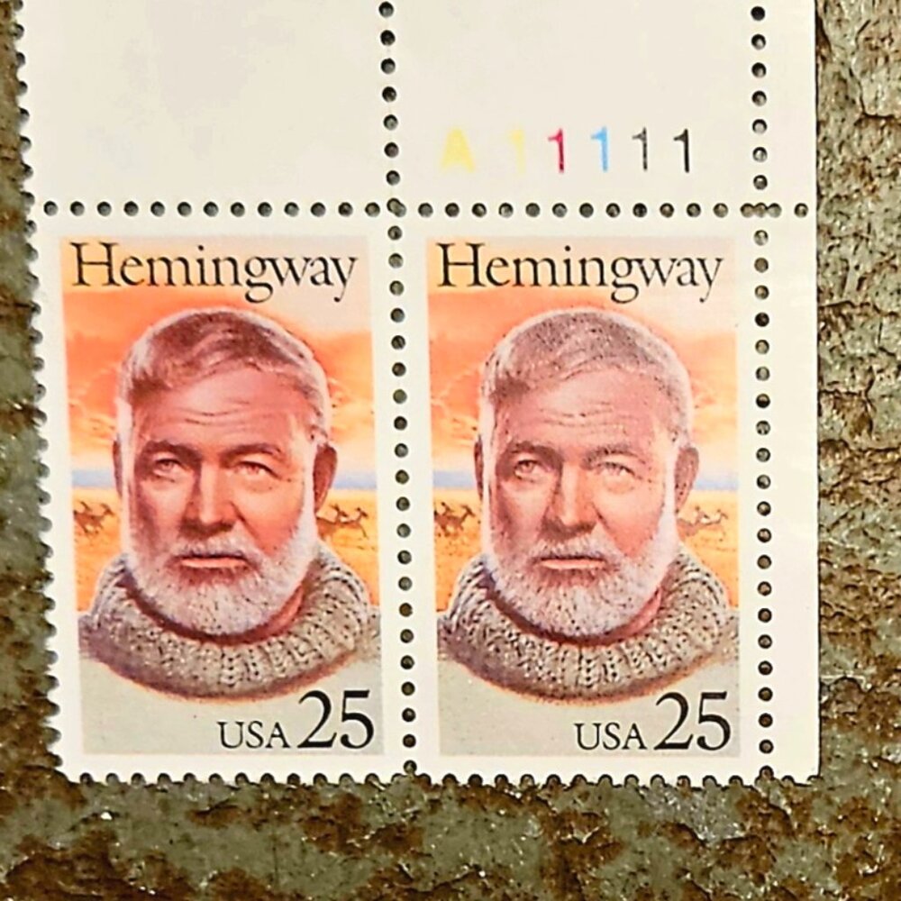 2 vintage hemingway stamps 25